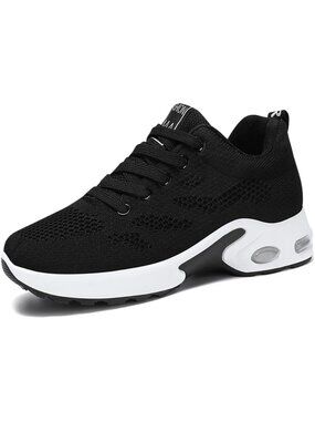〽️Women's Athletic Running Sneakers Black Closed Toe Breathable Mesh